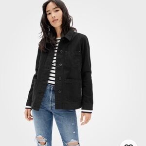 Everlane Womens The Canvas Chore Jacket Black 100% Cotton Canvas Size XXS